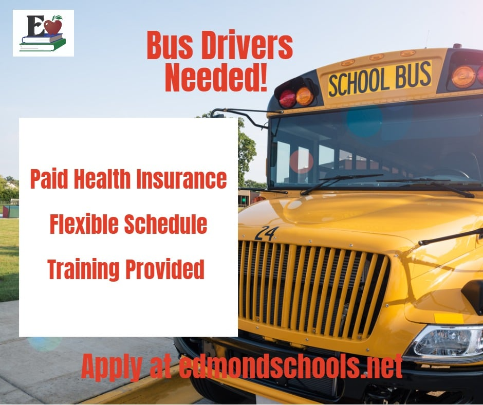 bus drivers needed, paid health insurance, flexible schedule, training provided