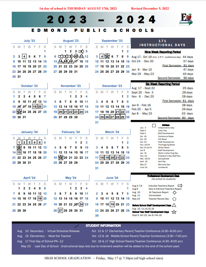 Edmond Schools Calendar 2024