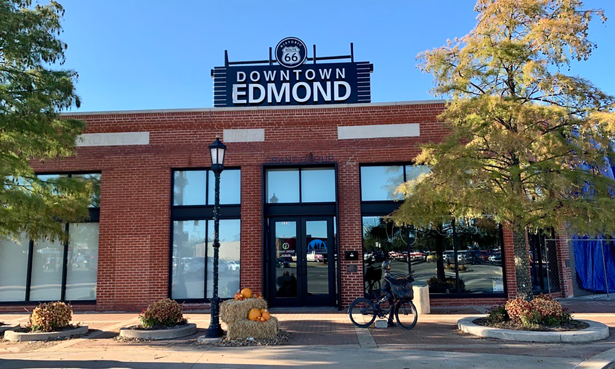 downtown edmond route 66 sign
