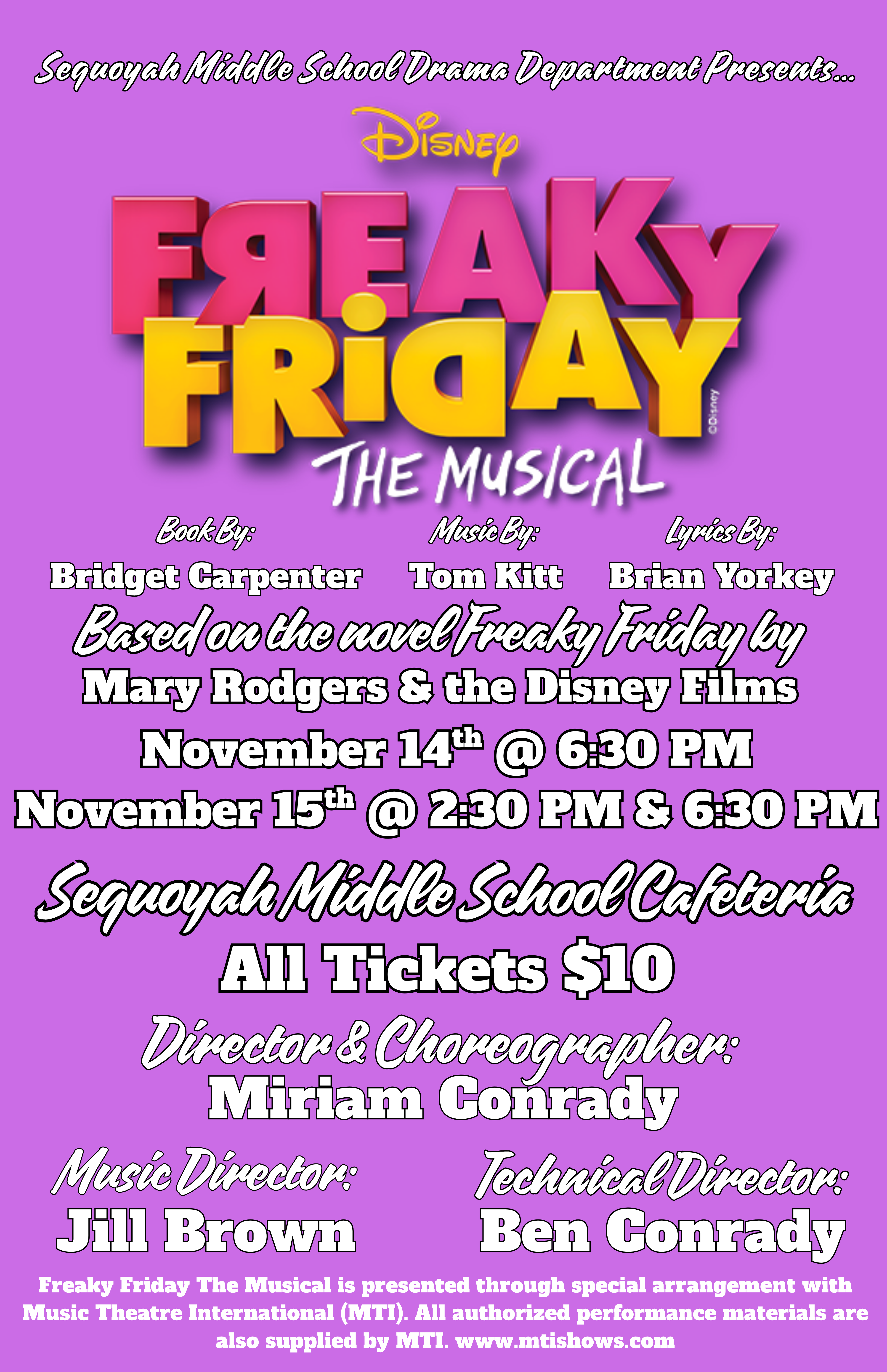 Sequoyah Ms Theatre Arts Presents Freaky Friday