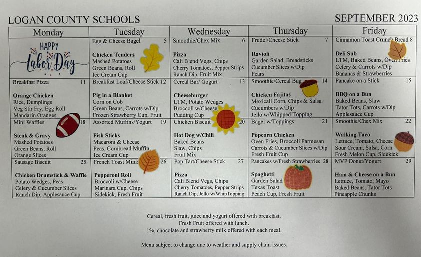 Lunch Menu Justice Elementary School