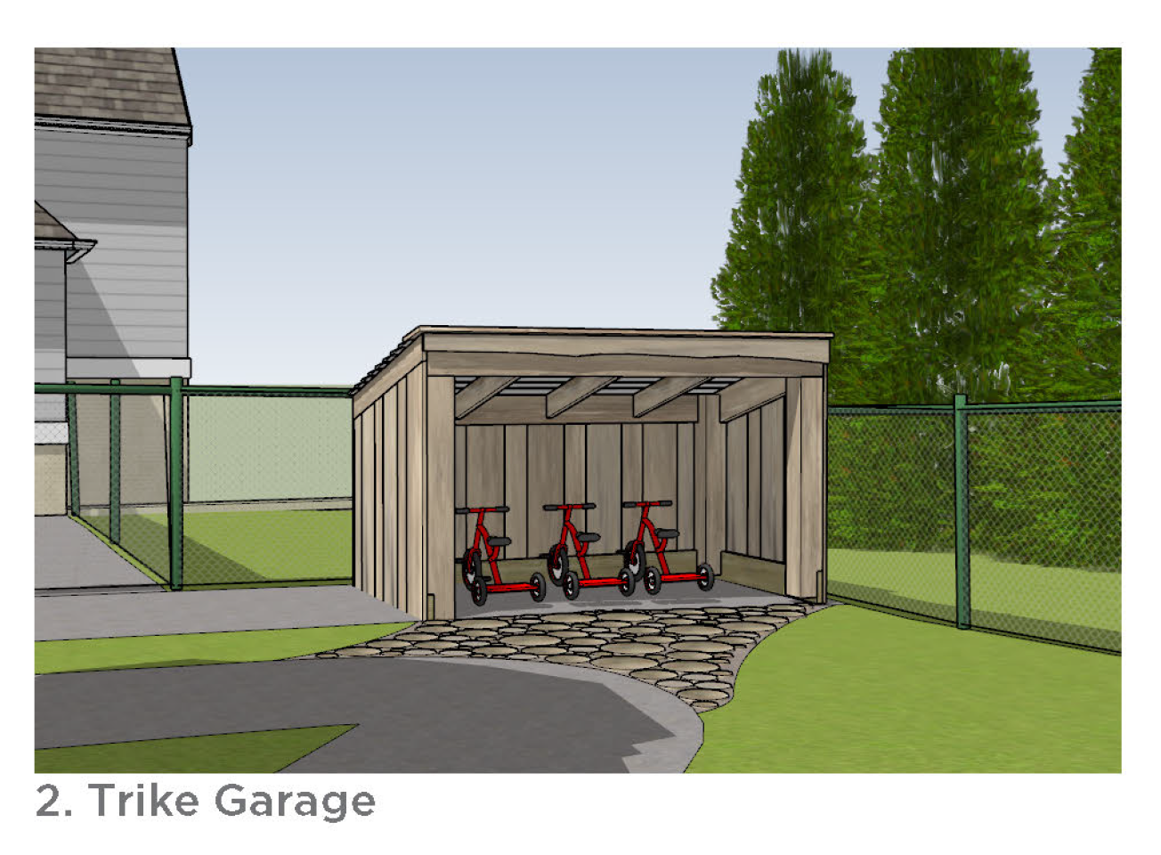 Photo of the trike garage.