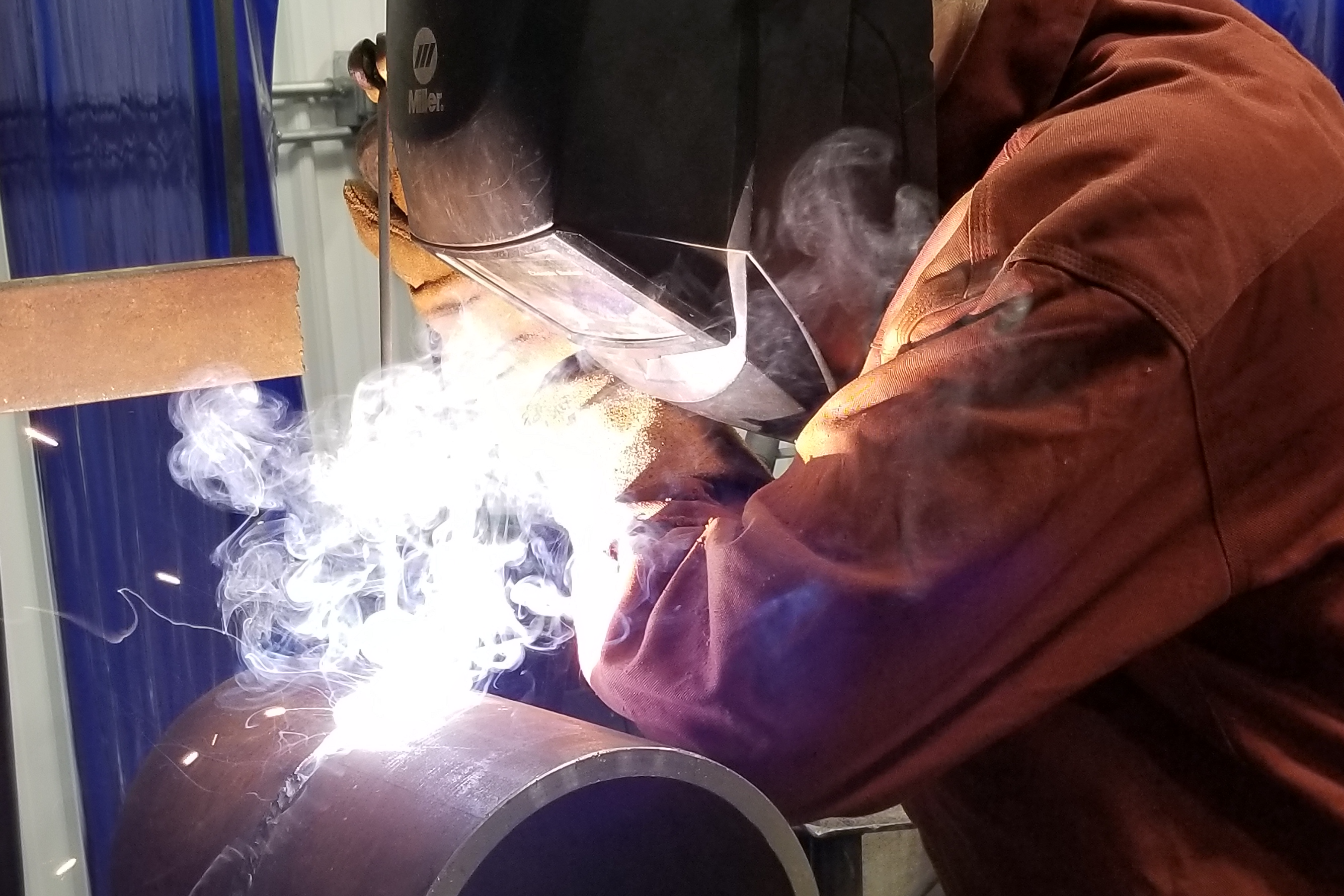 Advanced Welding Technology student works on a project for a community member