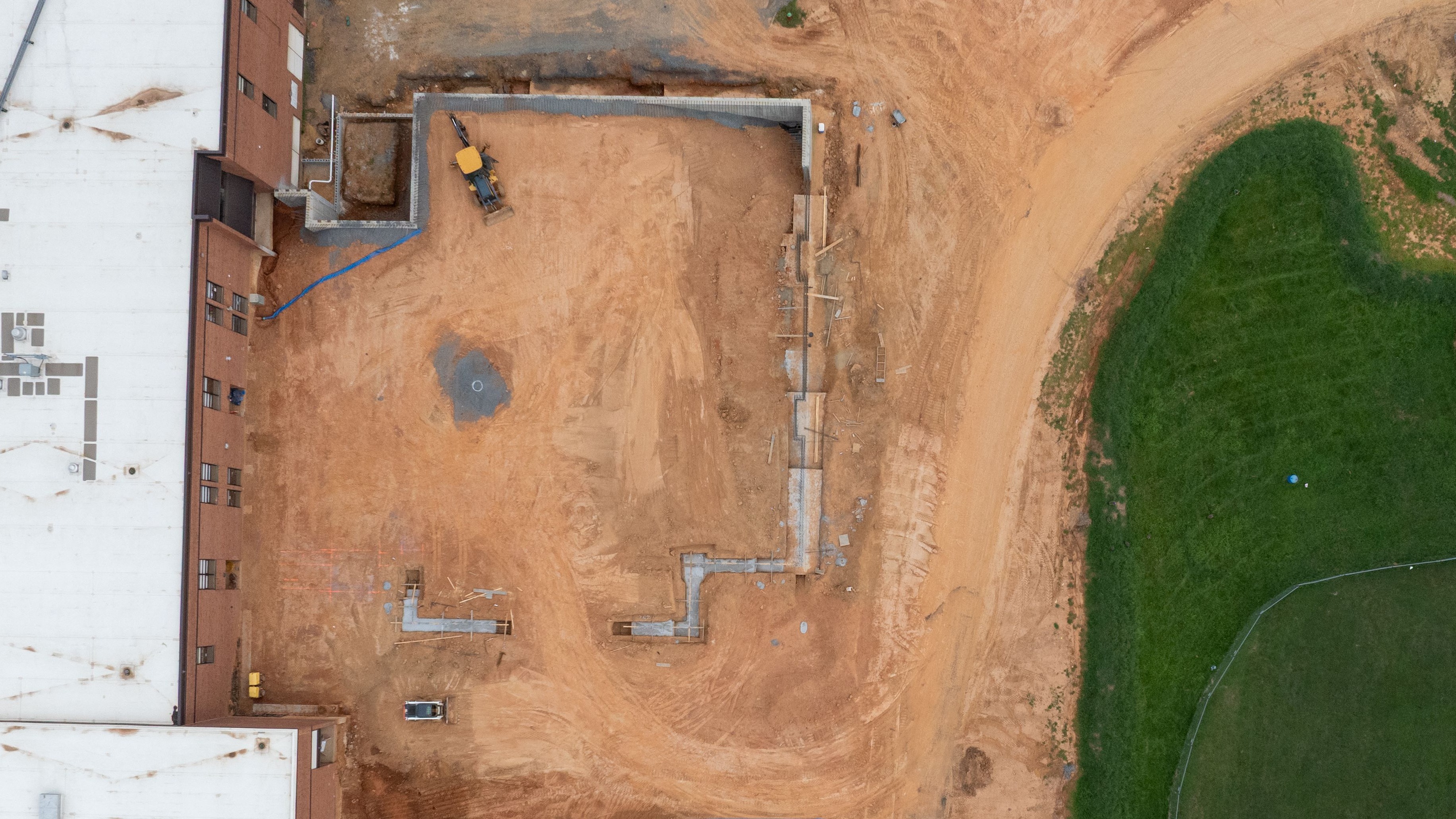 aerial view of school construction site
