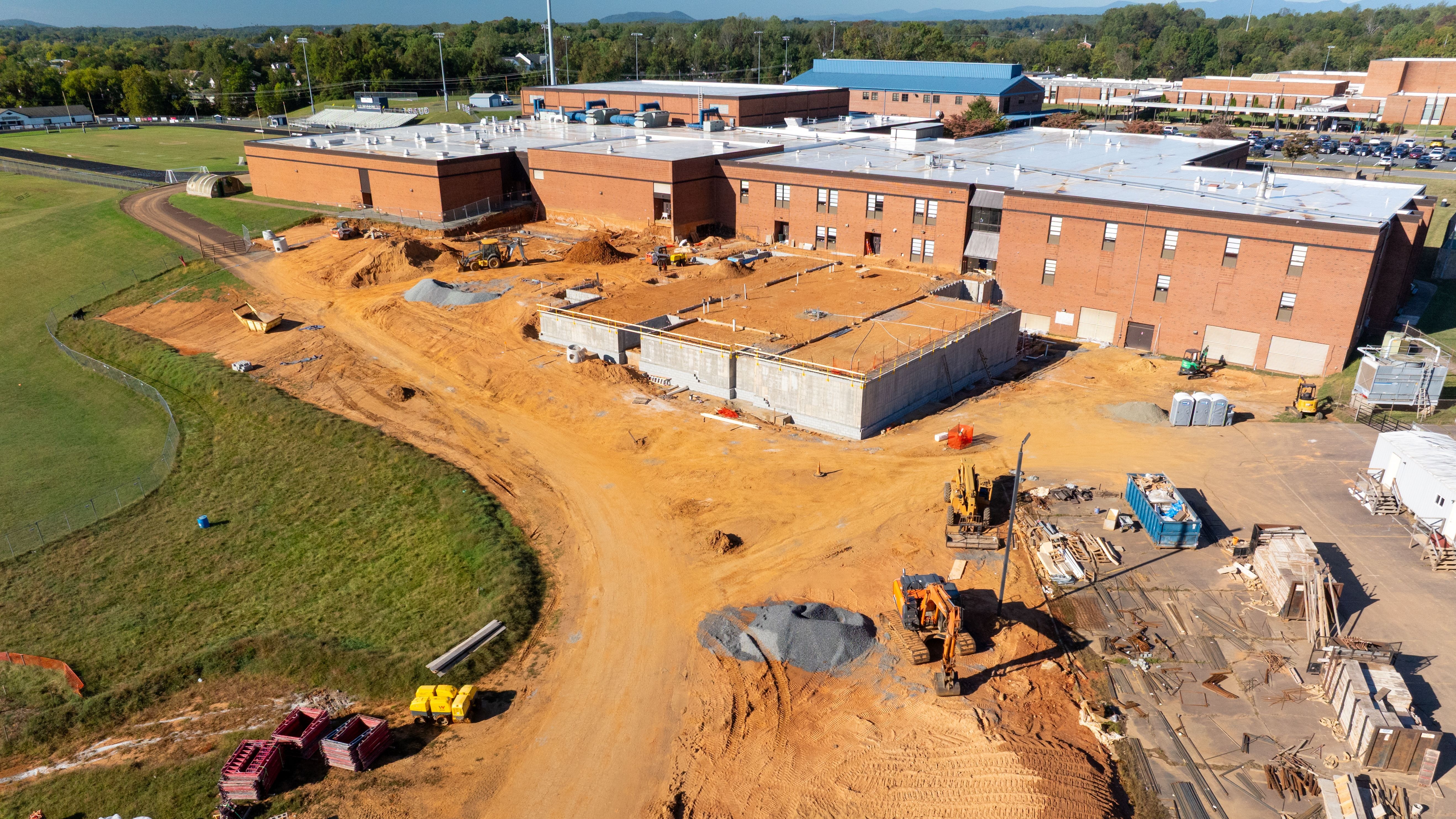 Construction Site Photo including dirt and concrete blocks