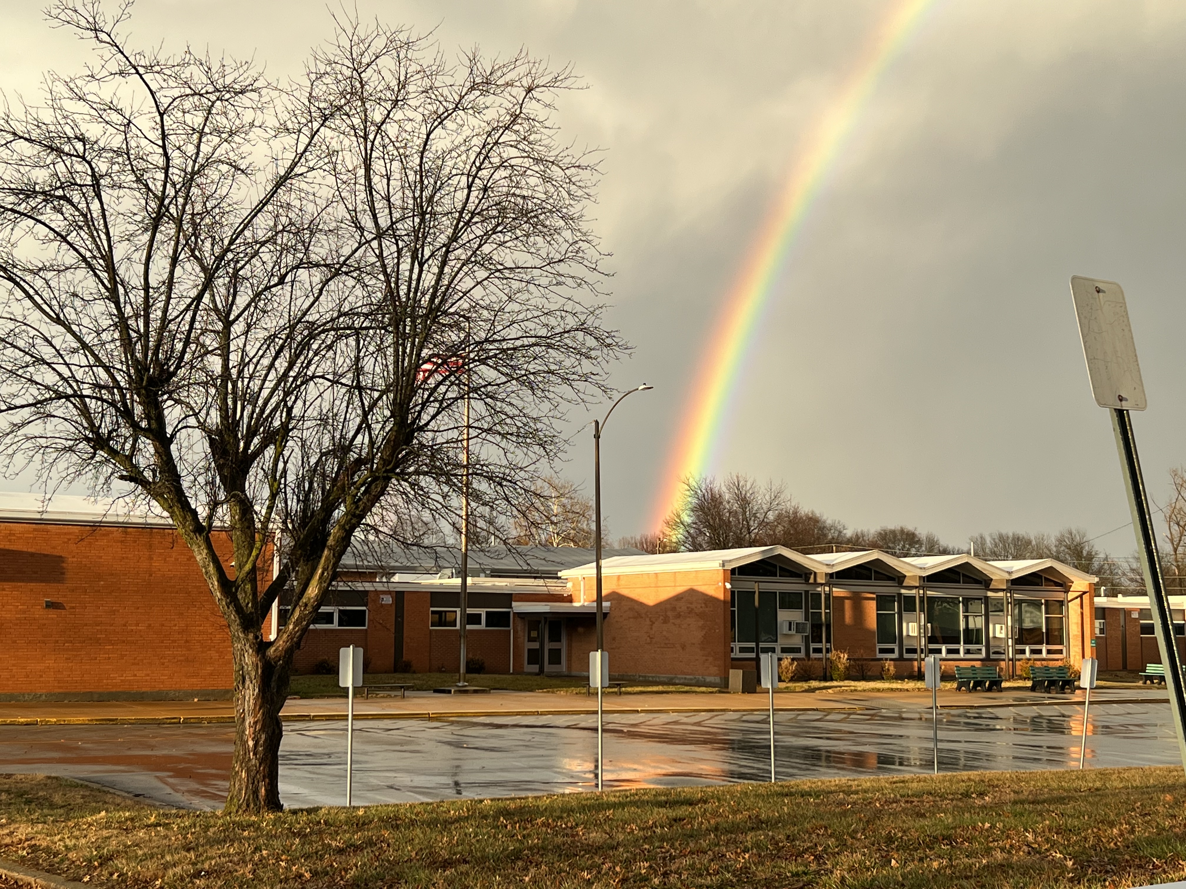 Rainbow over Douglas Elementary School