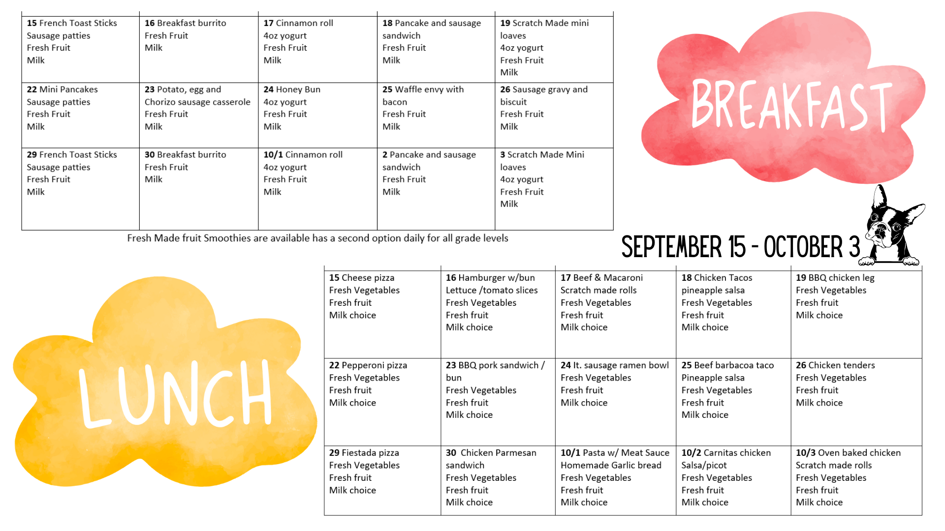 menu
