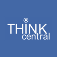 think central logo on blue background