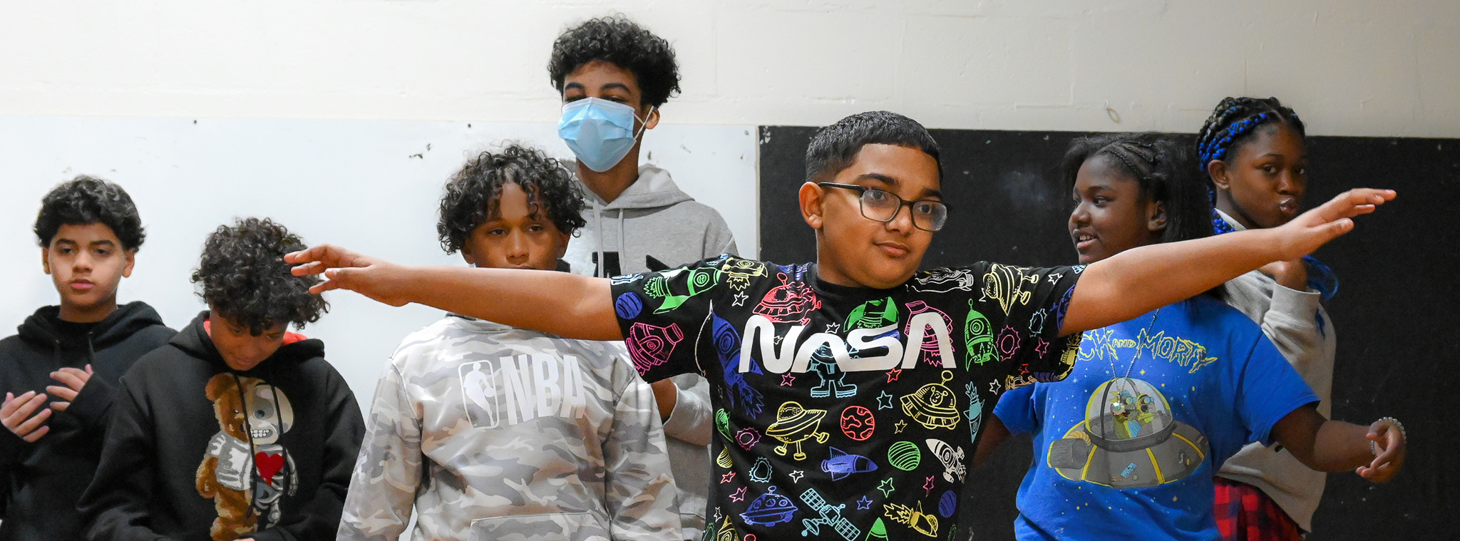 Students dance in class