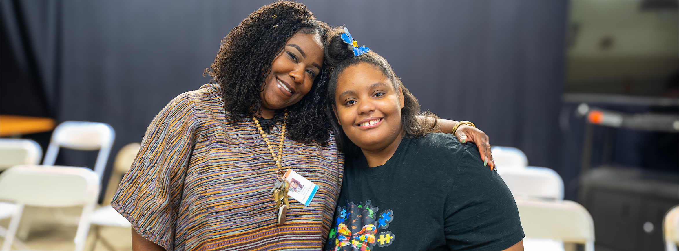 Corrine Moguel and Aniya Gomez smile for a photo