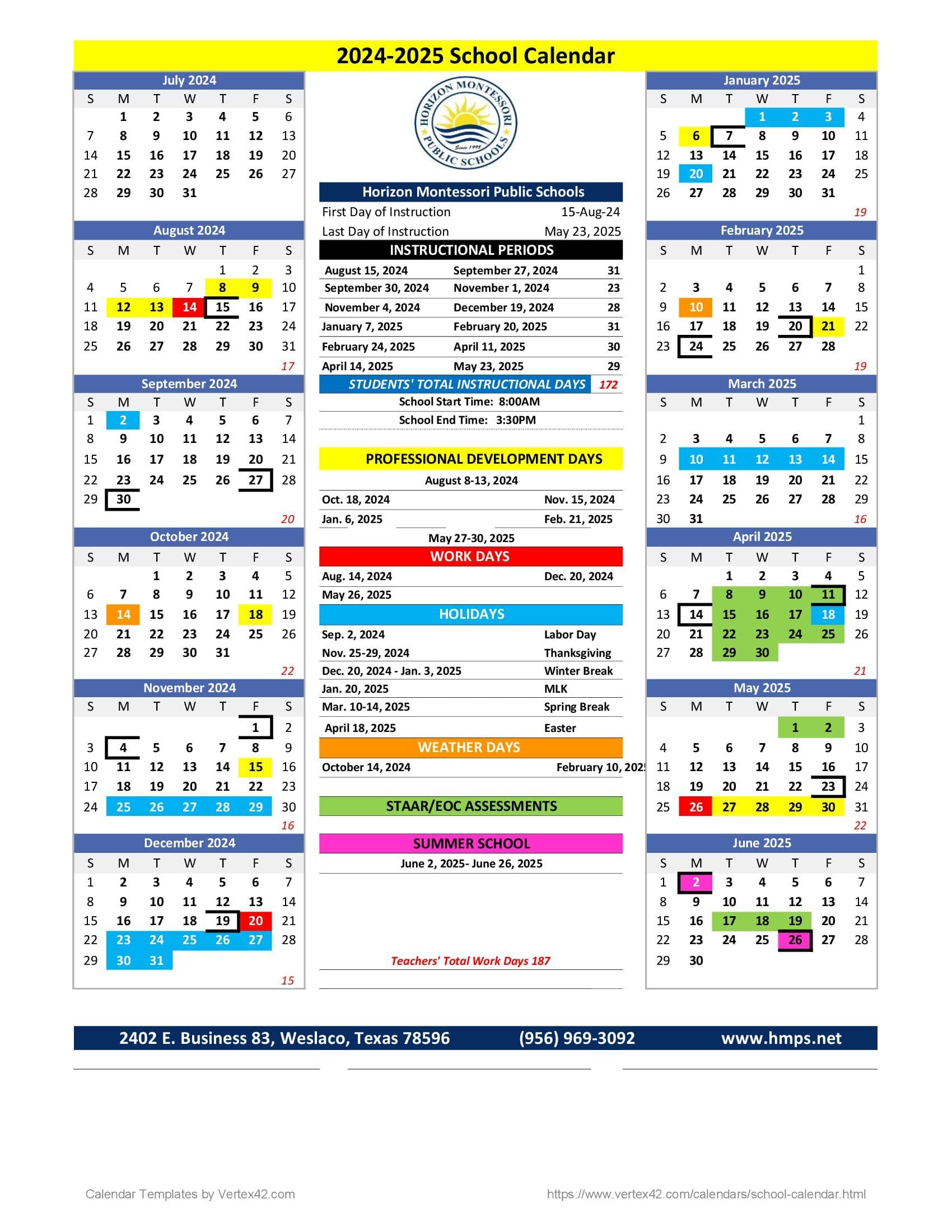 school calendar