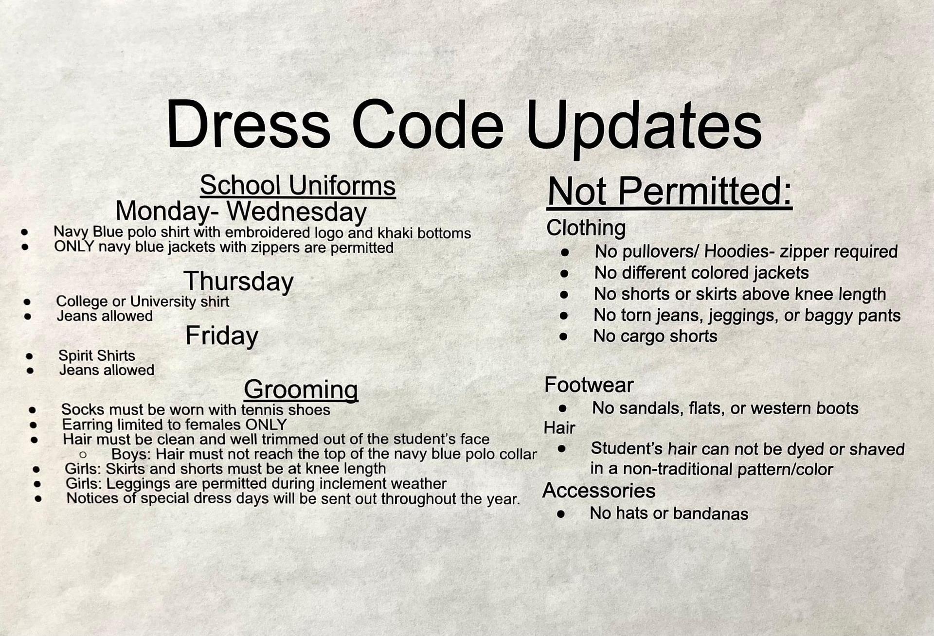Dress Code Information