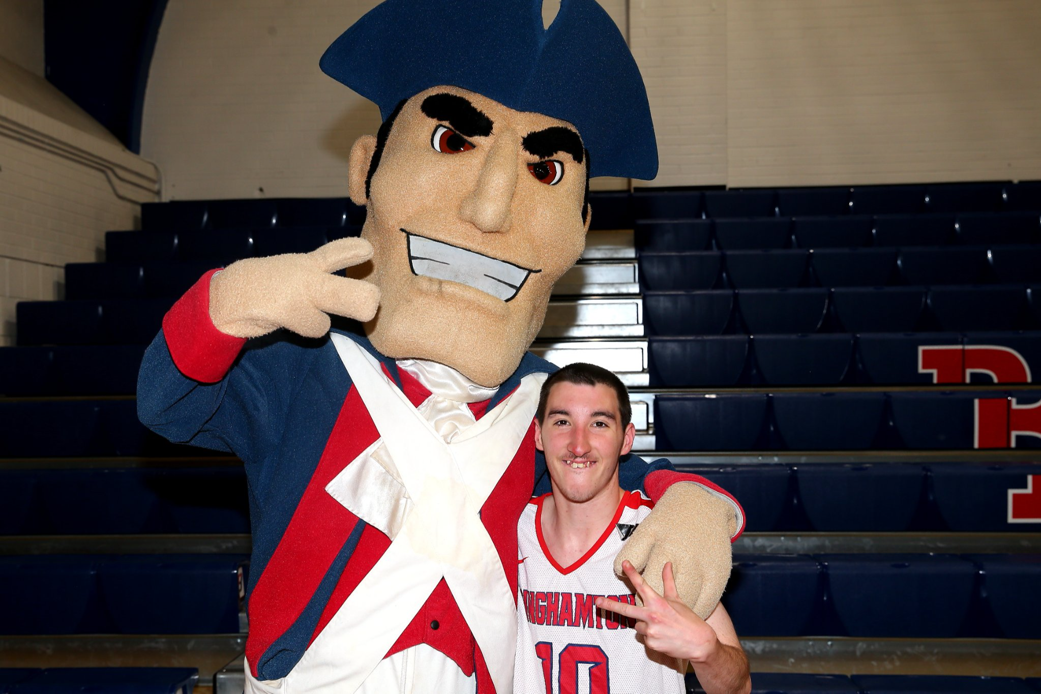 Student with Patriot Mascot
