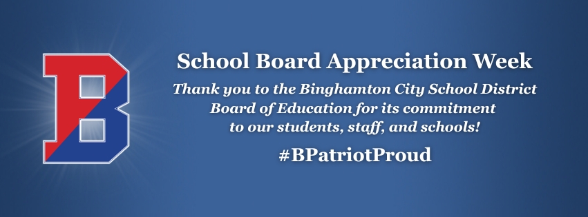 school board appreciation week graphic with a message thanking the BCSD Board of Education