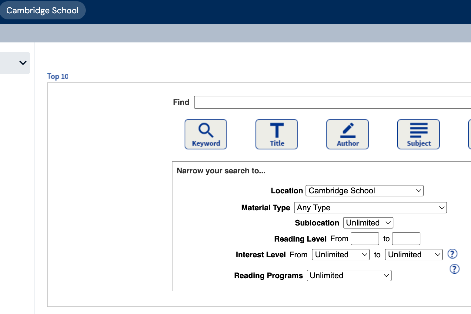 Library book search