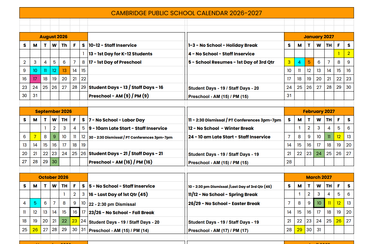 calendar