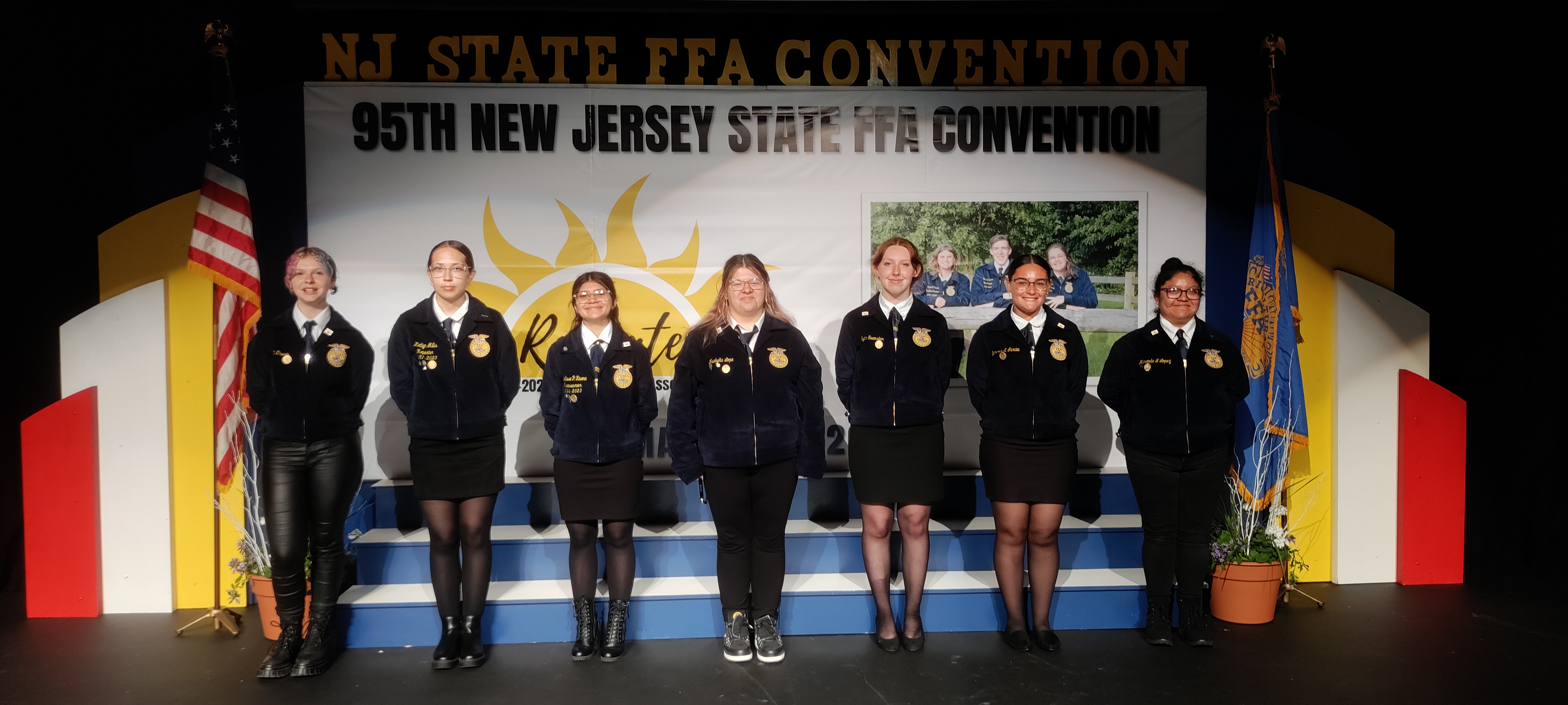 FFA members with the awards that our chapter won during the 95th NJ FFA State Convention. 