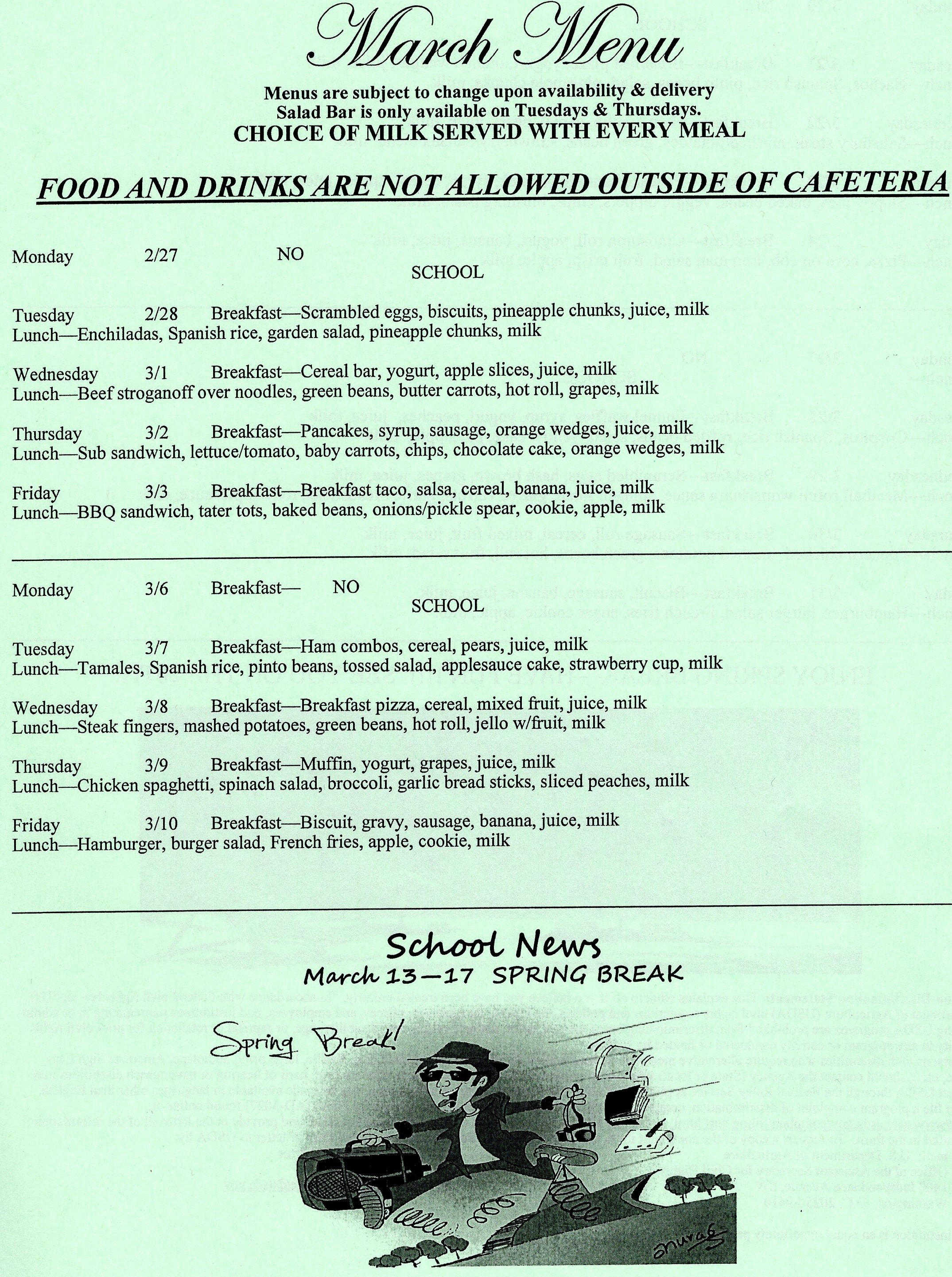 Cafeteria Evant Independent School District