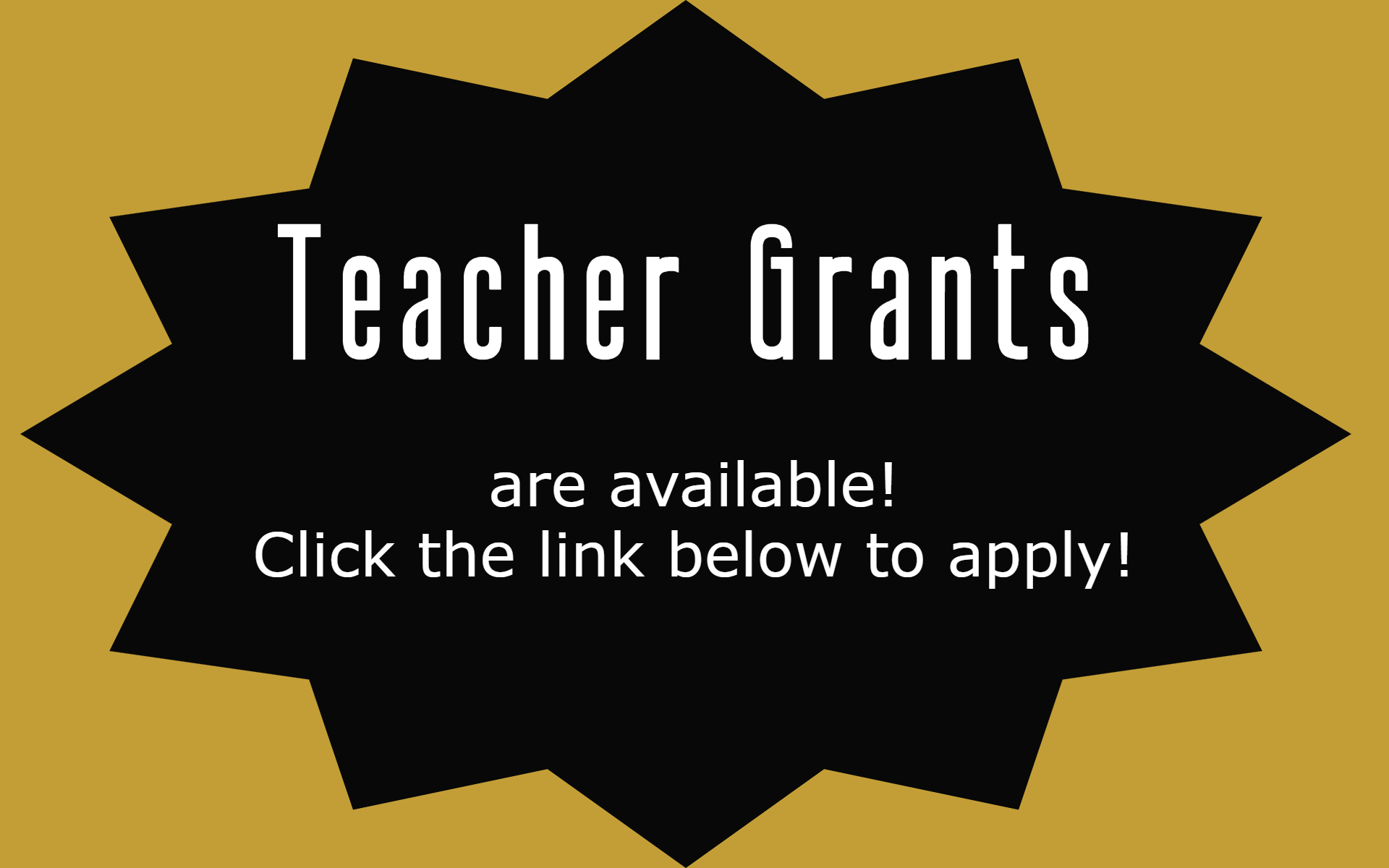 Teacher Grants image banner, stating "apply below", image