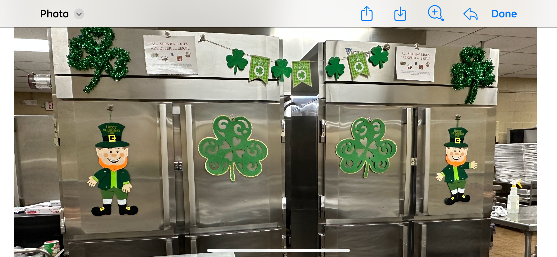Happy St. Patrick's Day from the Elementary Cafeteria