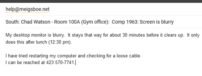 sample email