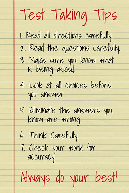 test taking tips