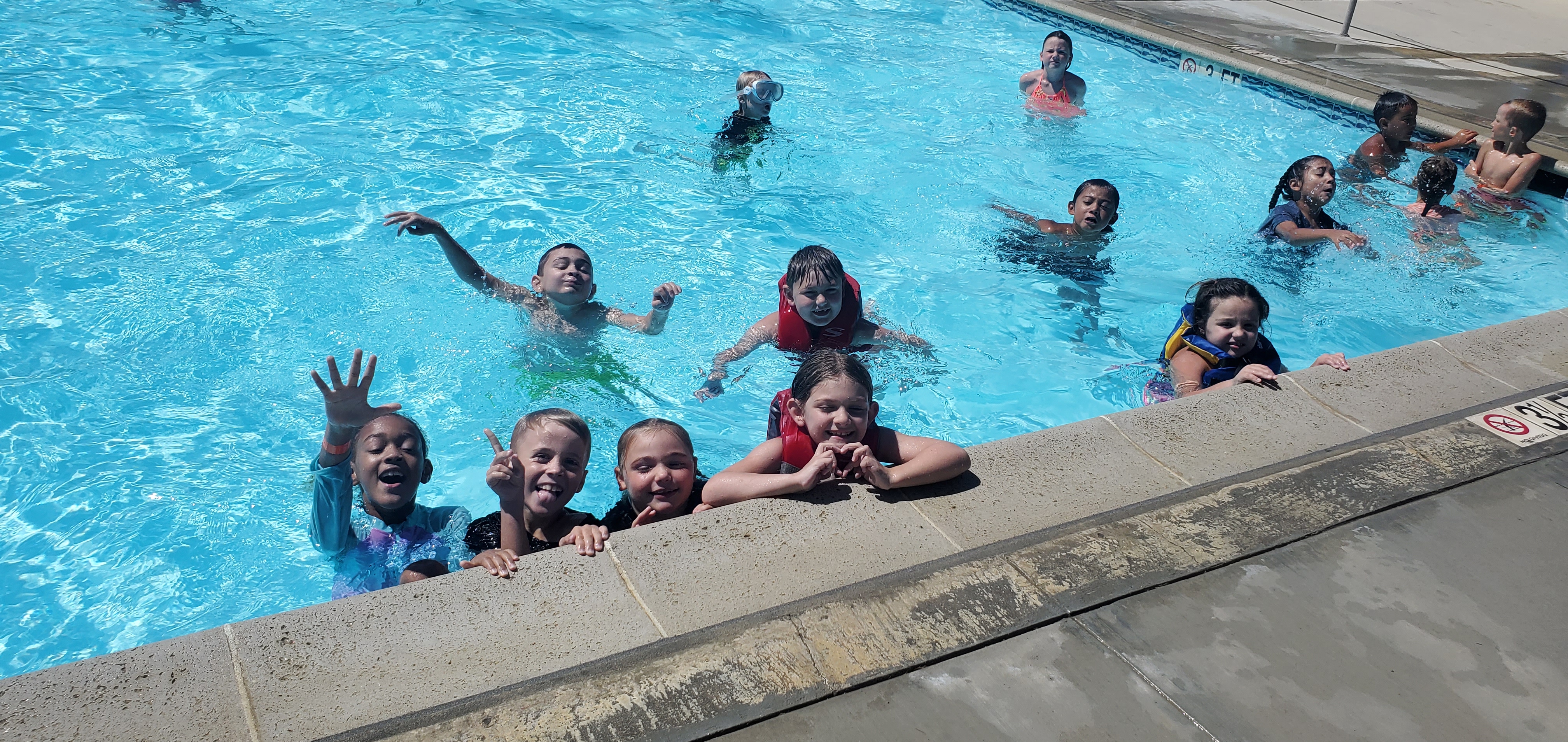 Students in pool