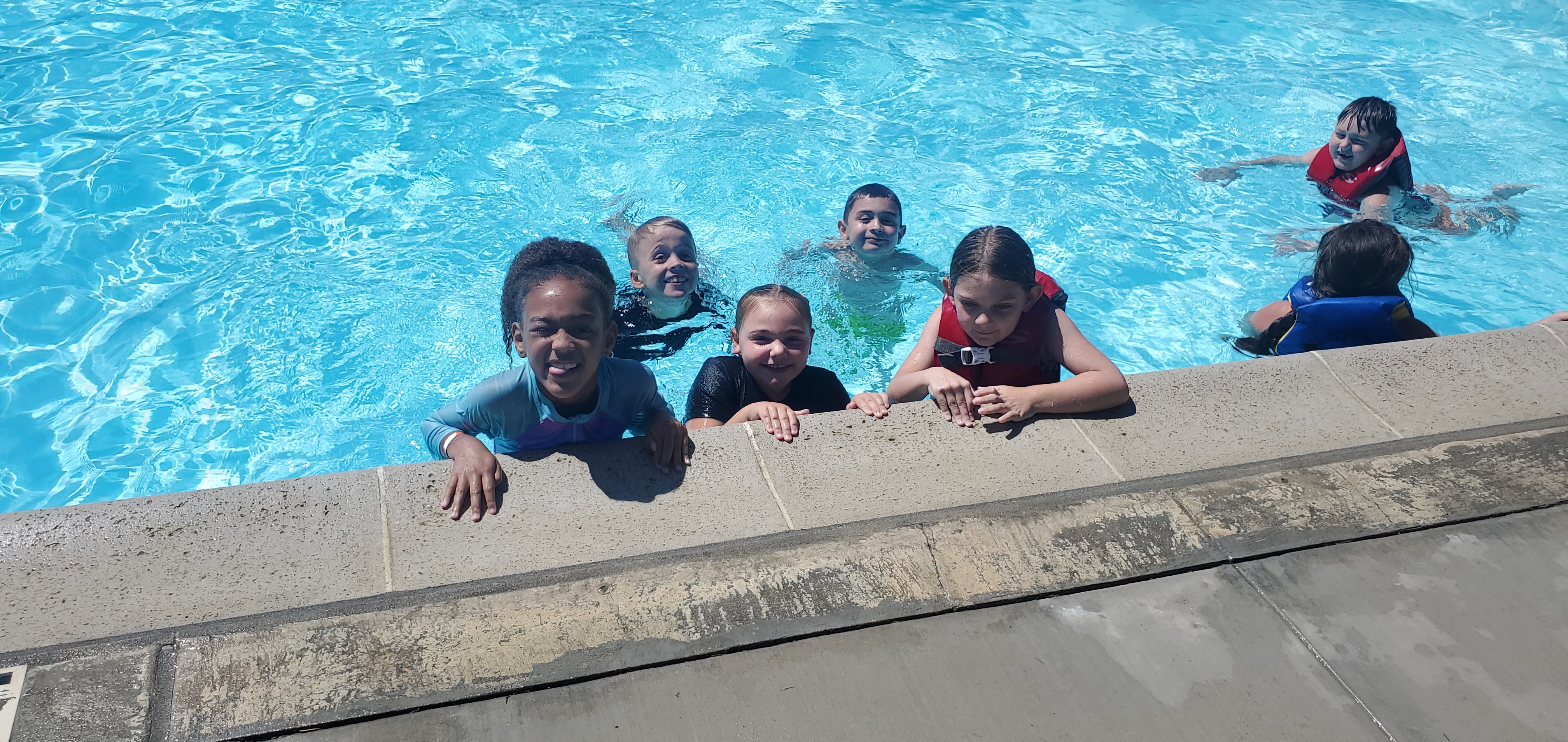 Students in pool