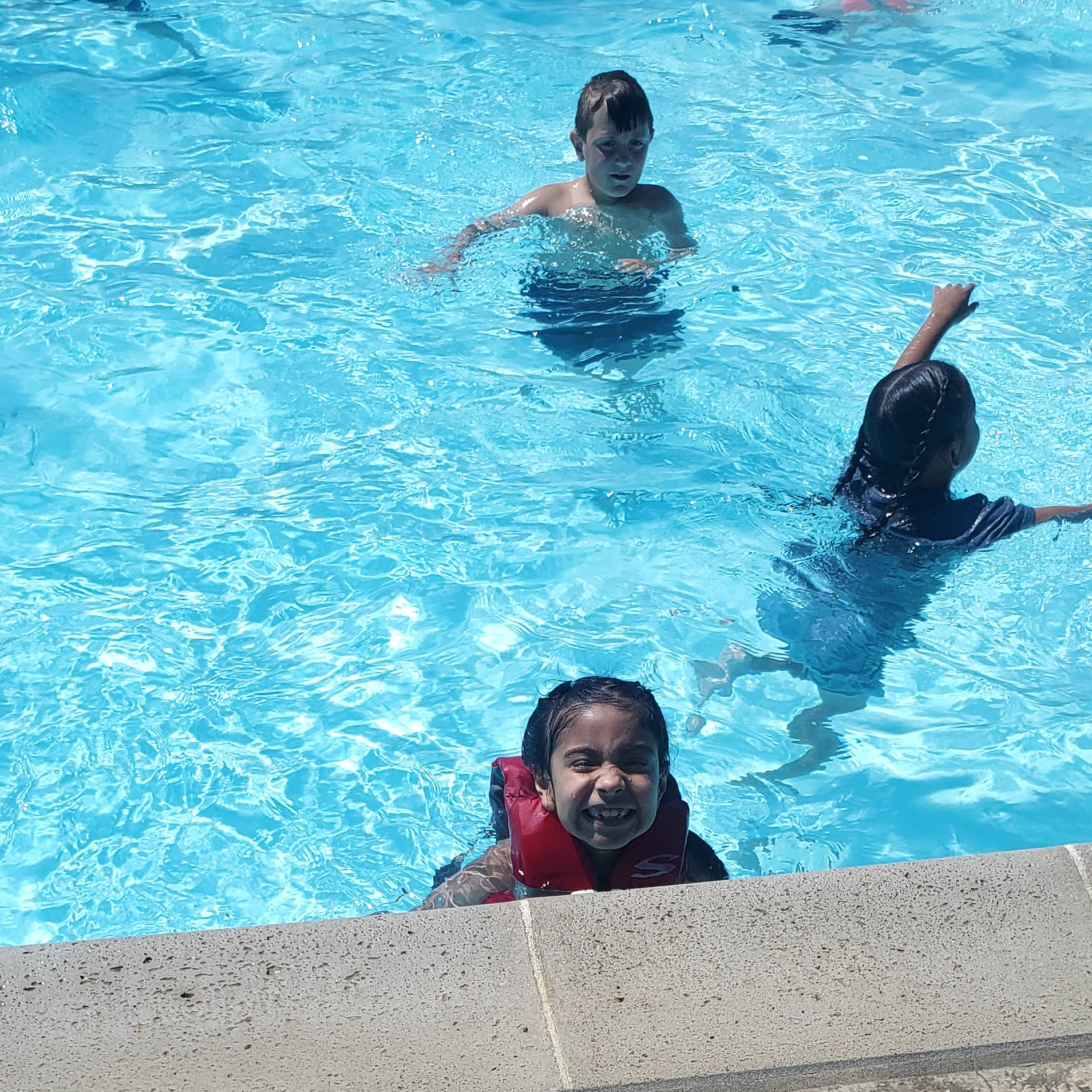 Students in pool