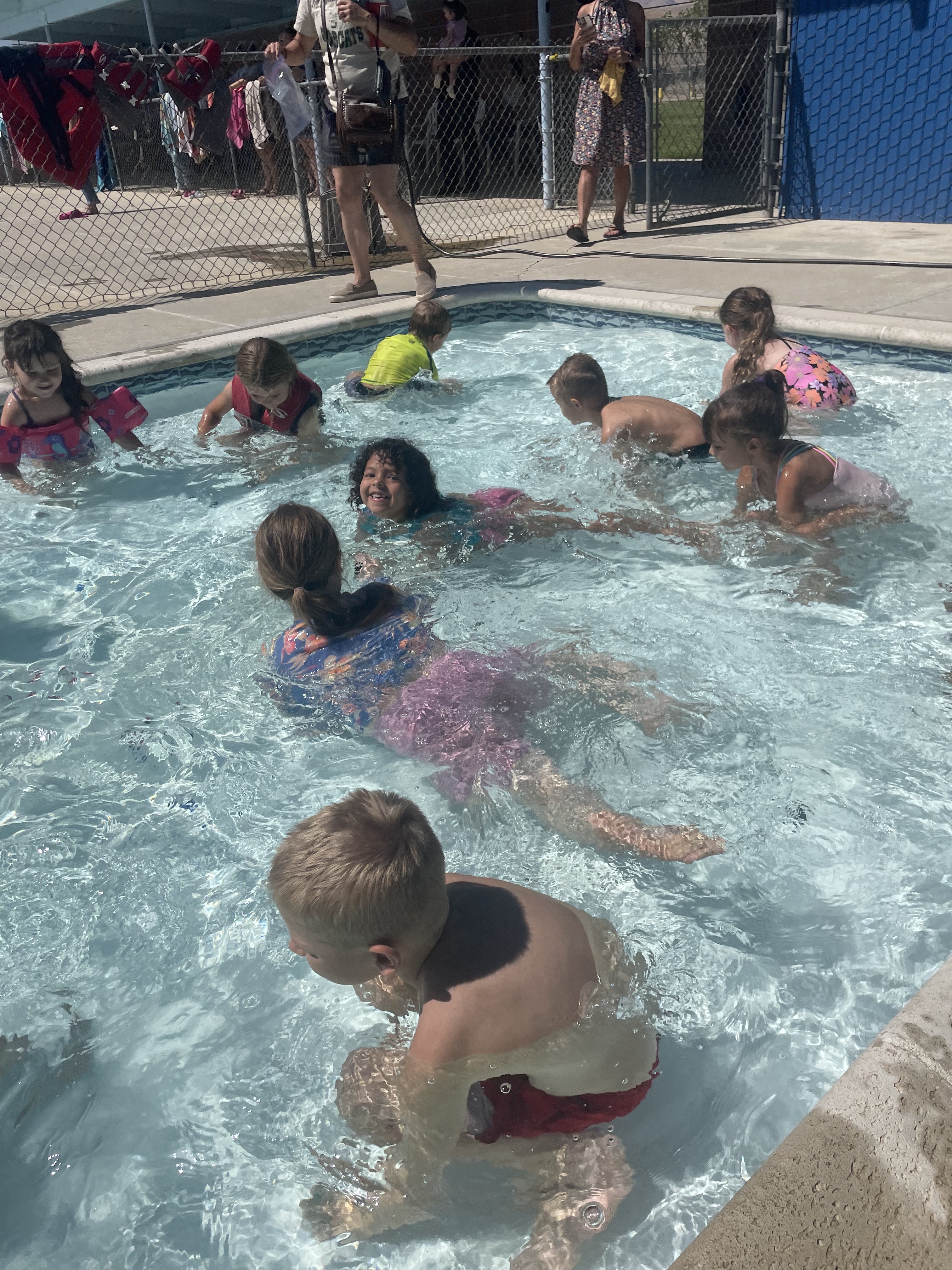 Students in pool