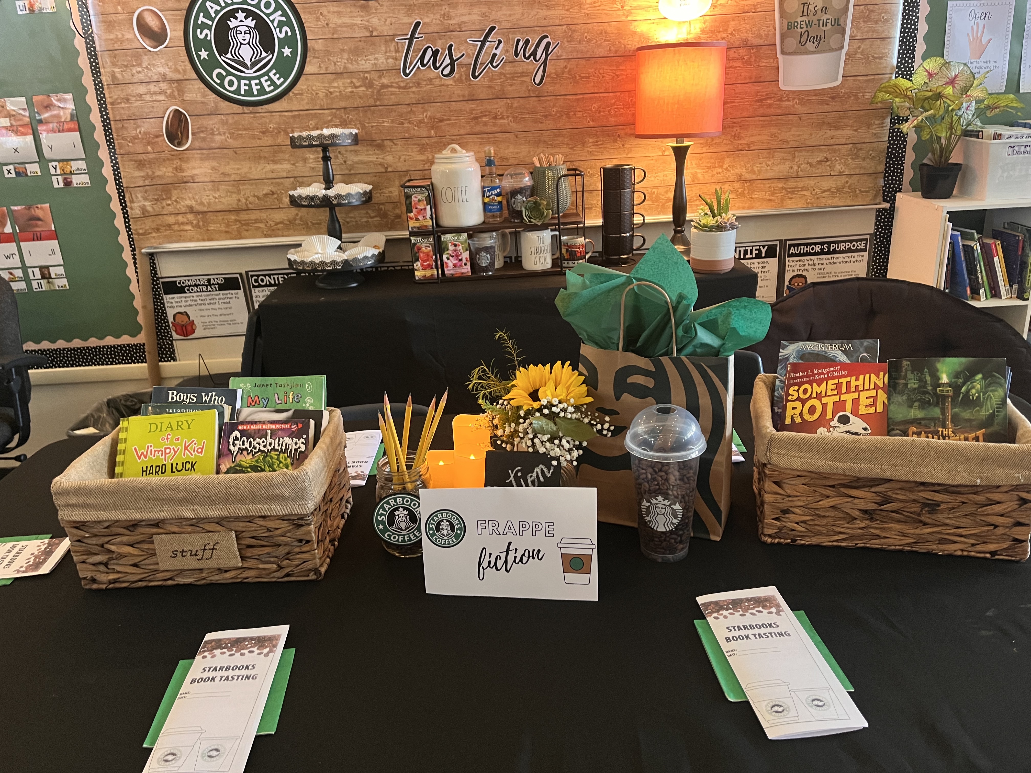 Table at Book Tasting event
