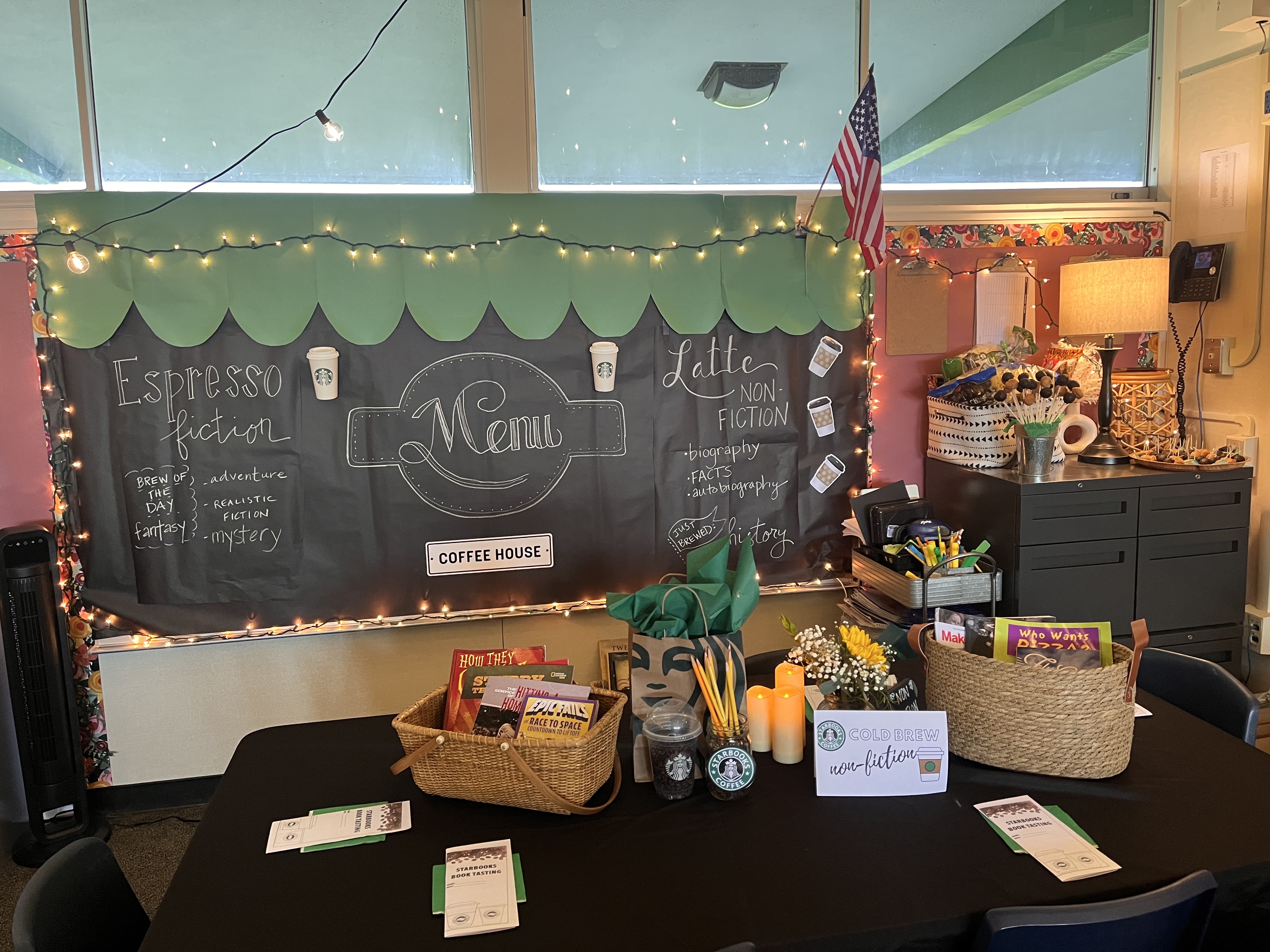 Table at Book tasting event