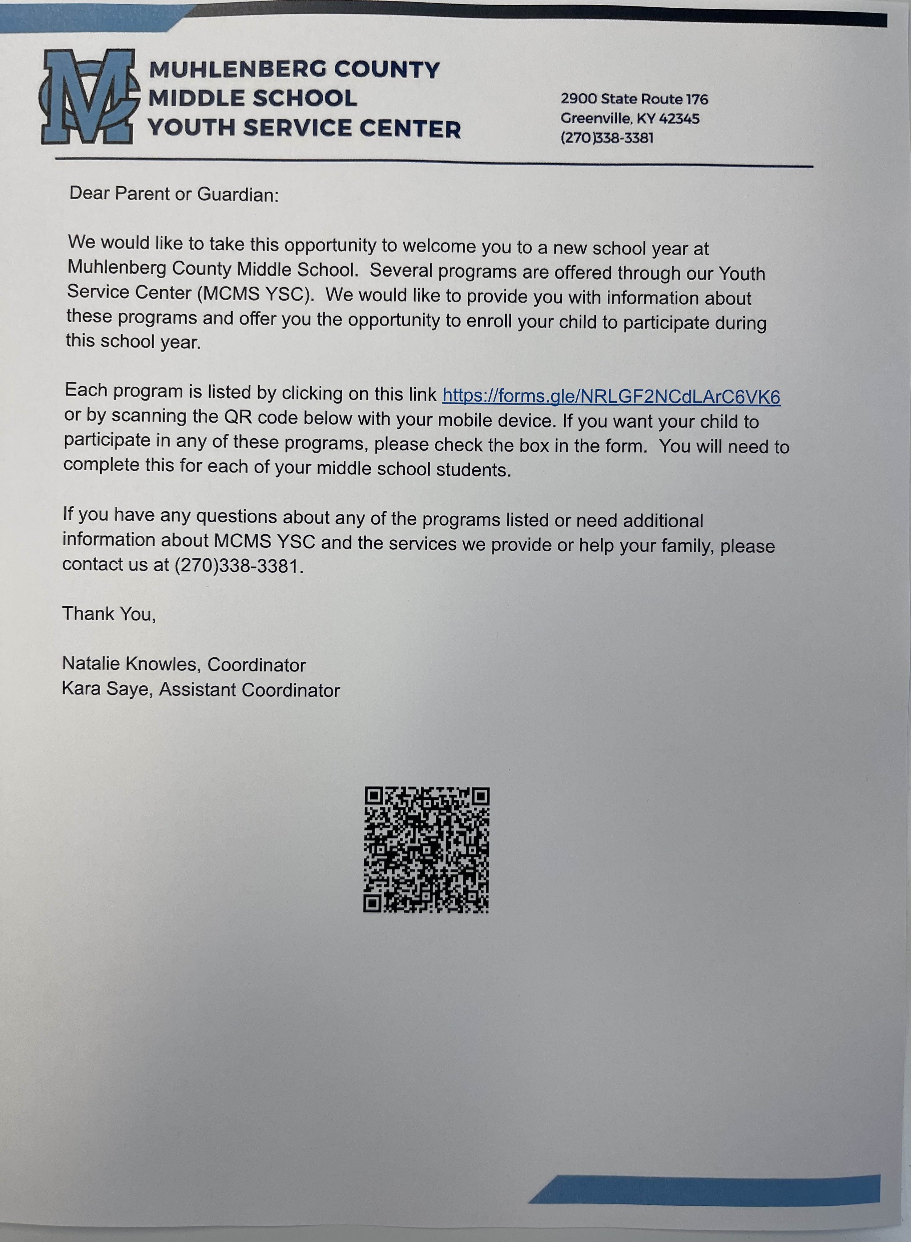 FRC Letter