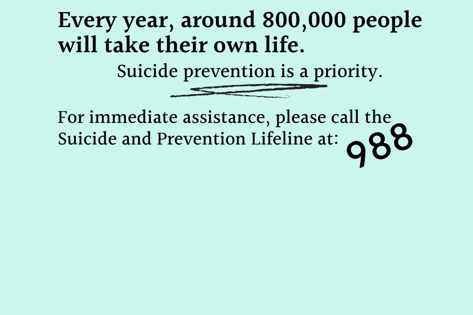 Suicide and Prevention lifeline Dial 988