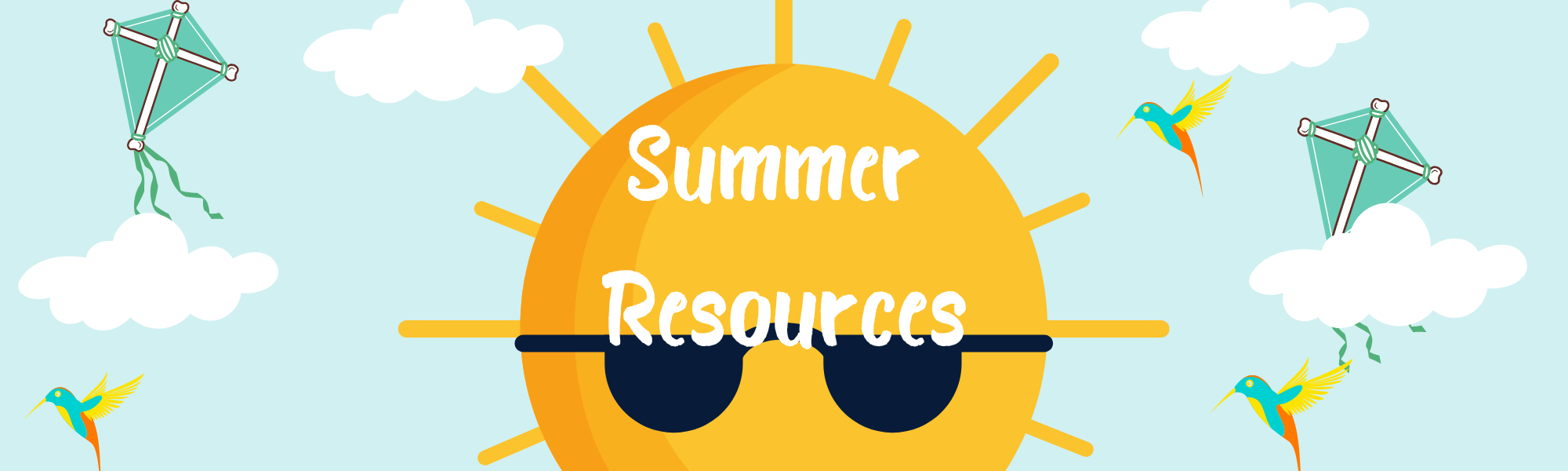 Summer Resources Banner with Sunshine 