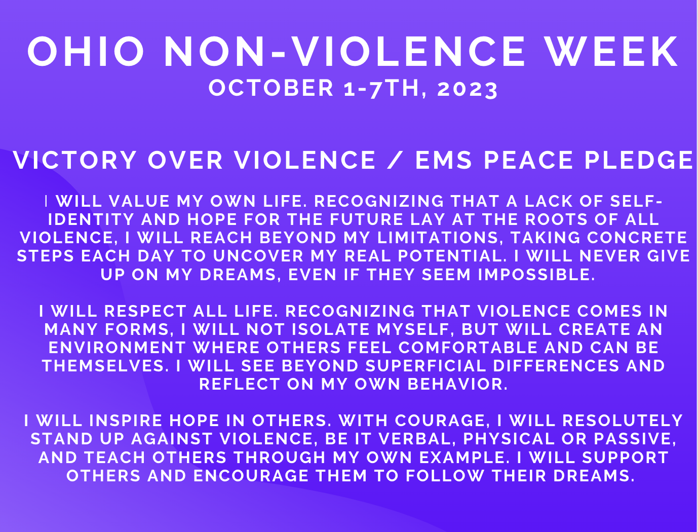 EMS Peace Pledge
