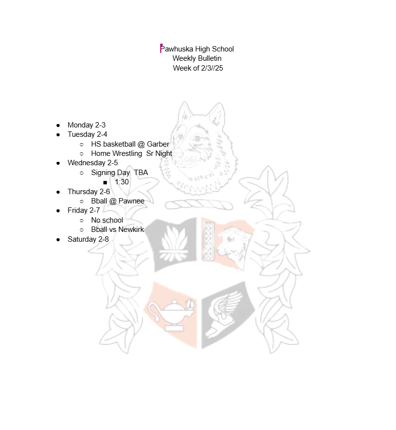 Weekly Bulletin
