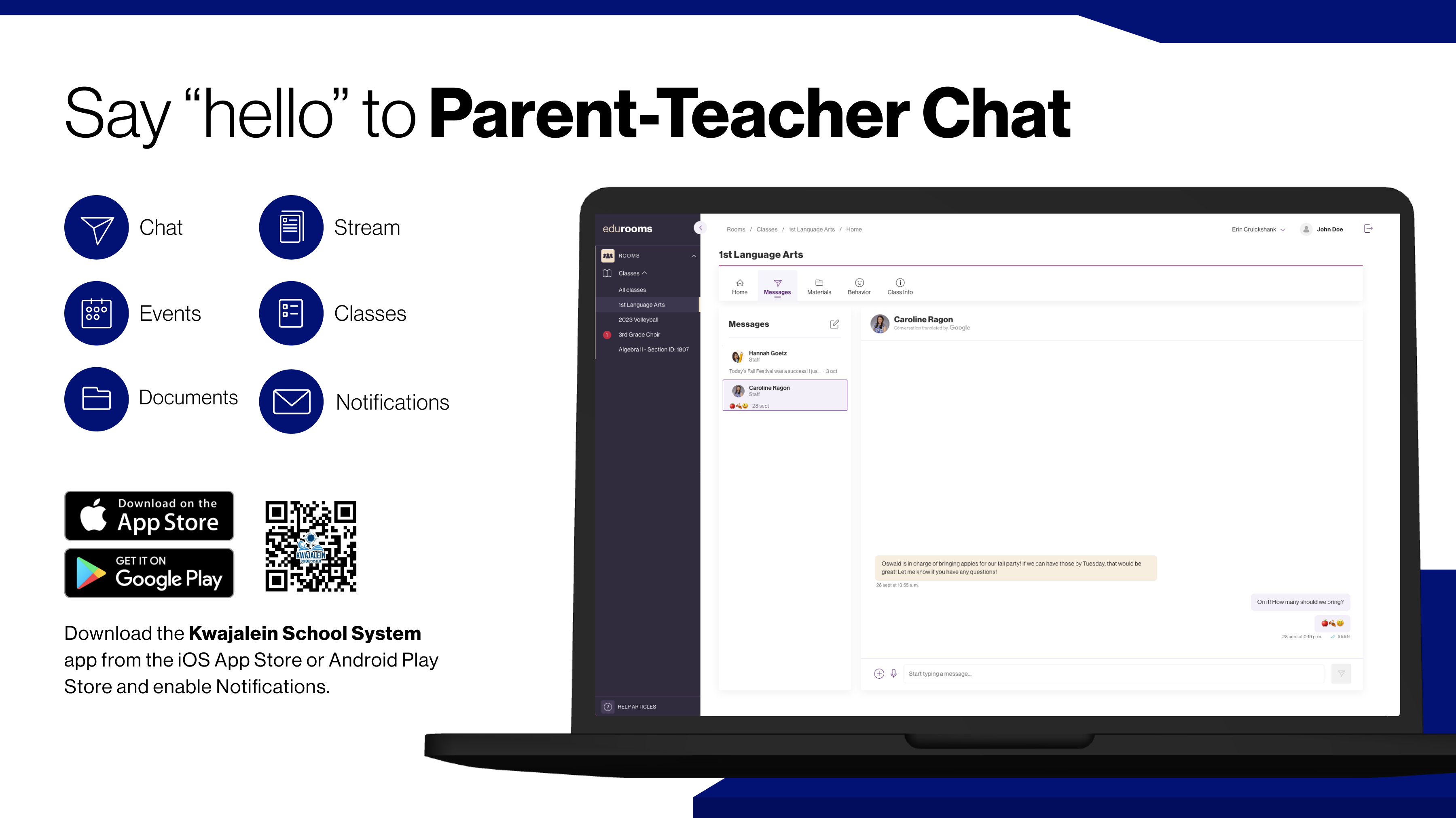 Parent-Teacher Chat Example