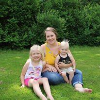 ms. Bissett with her two daughters charlie and ellie