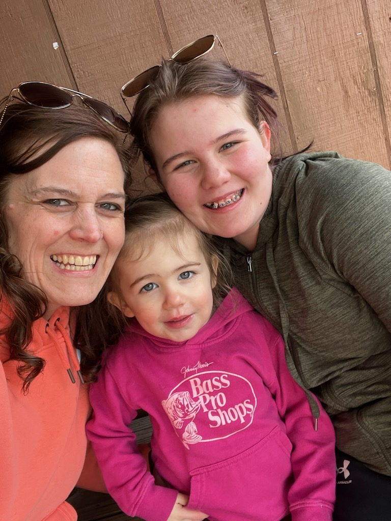 Mrs. Matteson with her two daughters