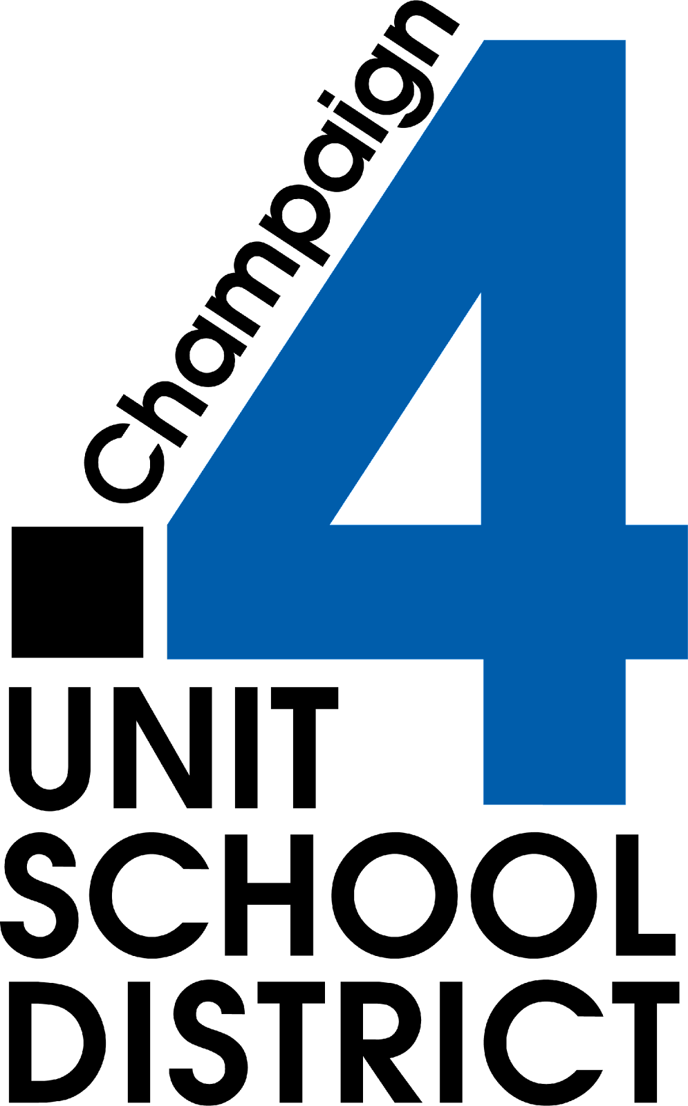 Champaign Unit 4 logo and button