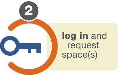 Log-in and reserve space link