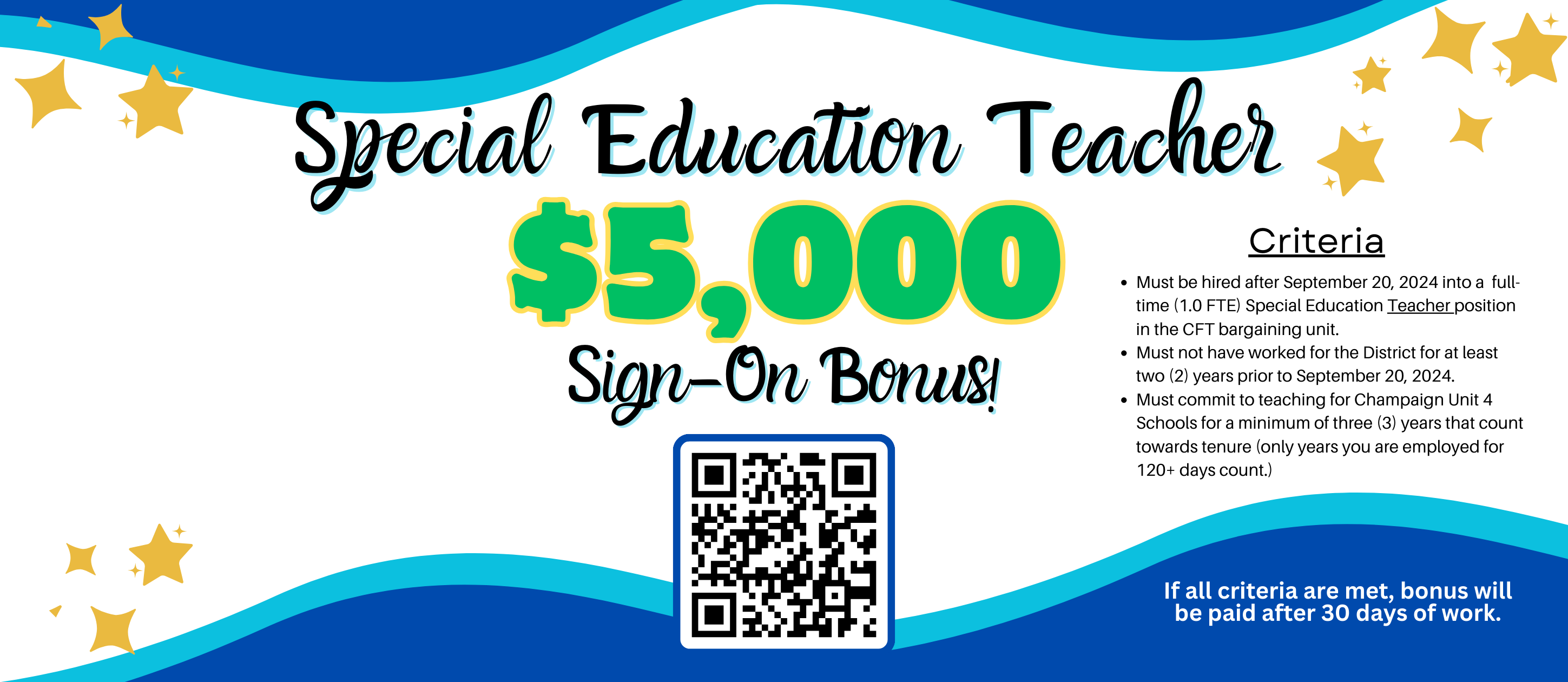 Special Education Teacher Sign-on Bonus