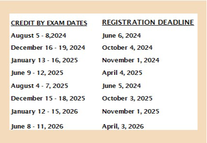 Exam Dates & Registration Deadlines