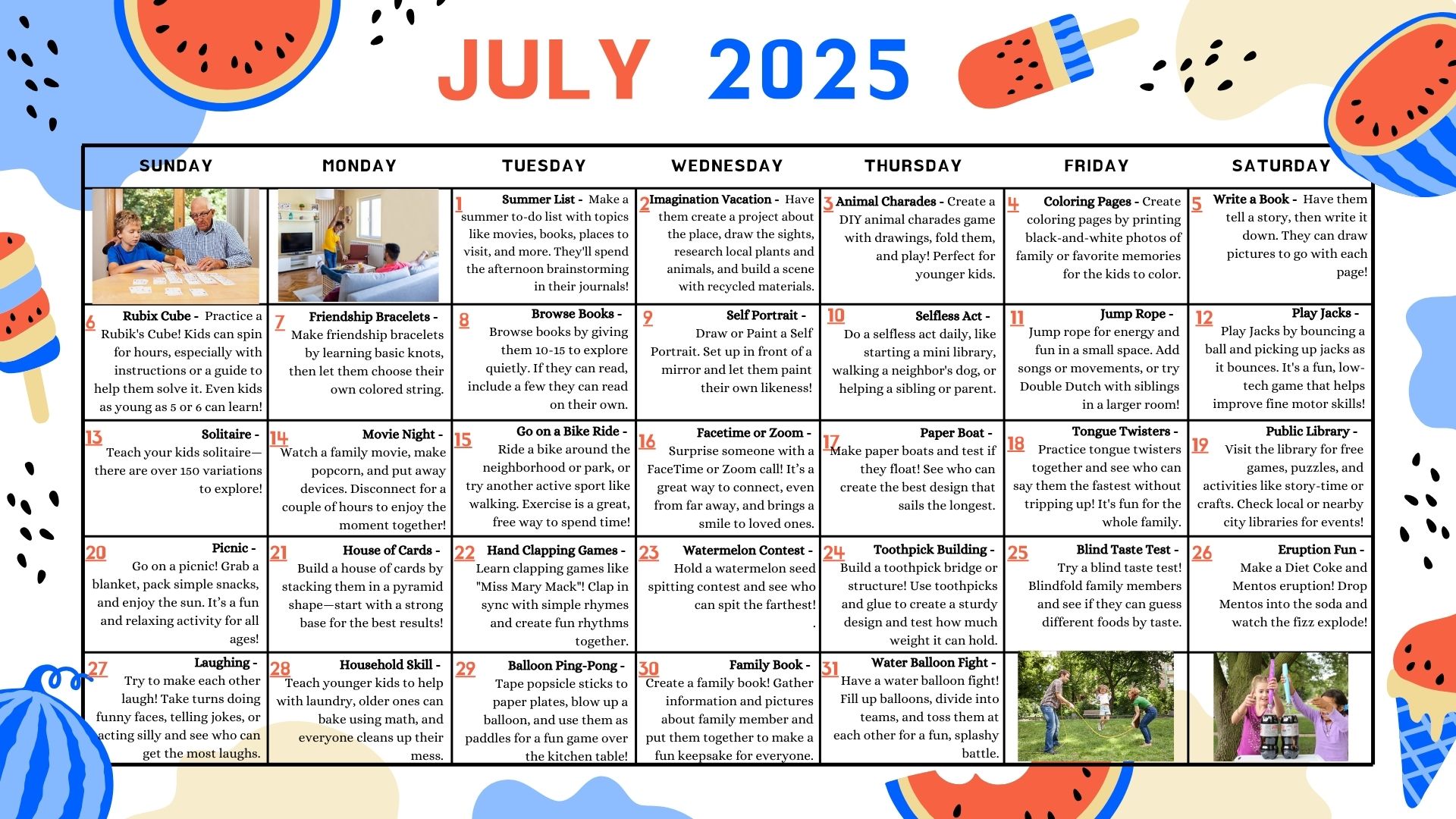 July Fam. Activities