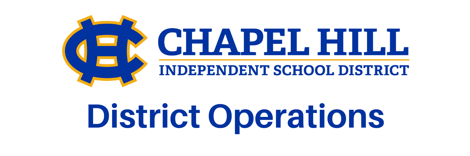 Logo of Chapel Hill Independent School District's District Operations. A crest and text are displayed.