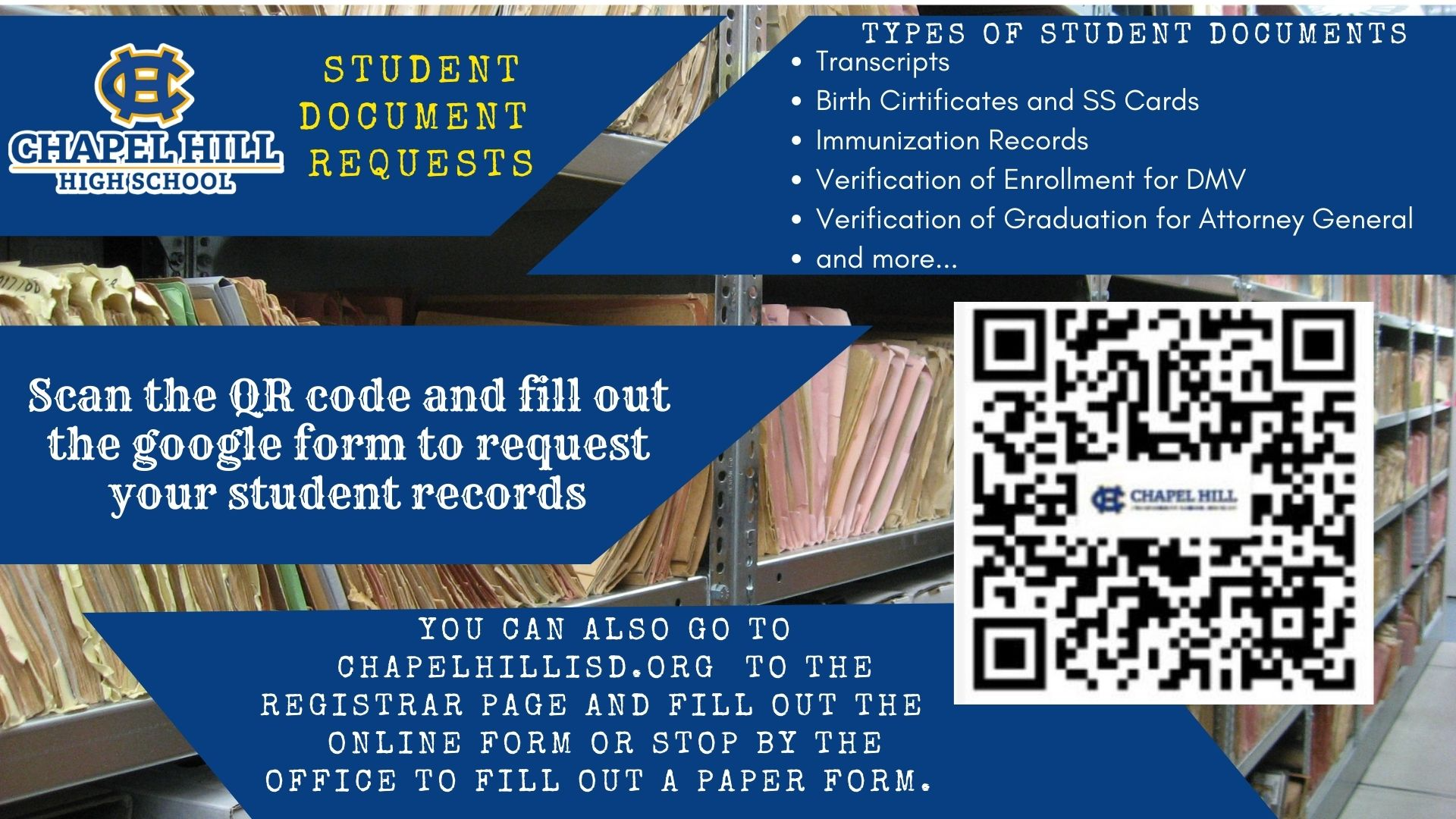 Student Records Request Form qr code