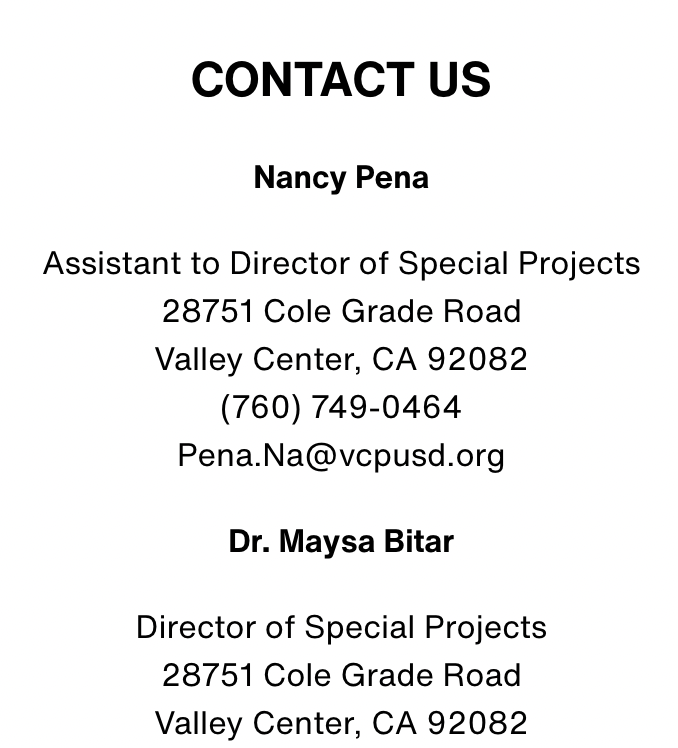 Contact info