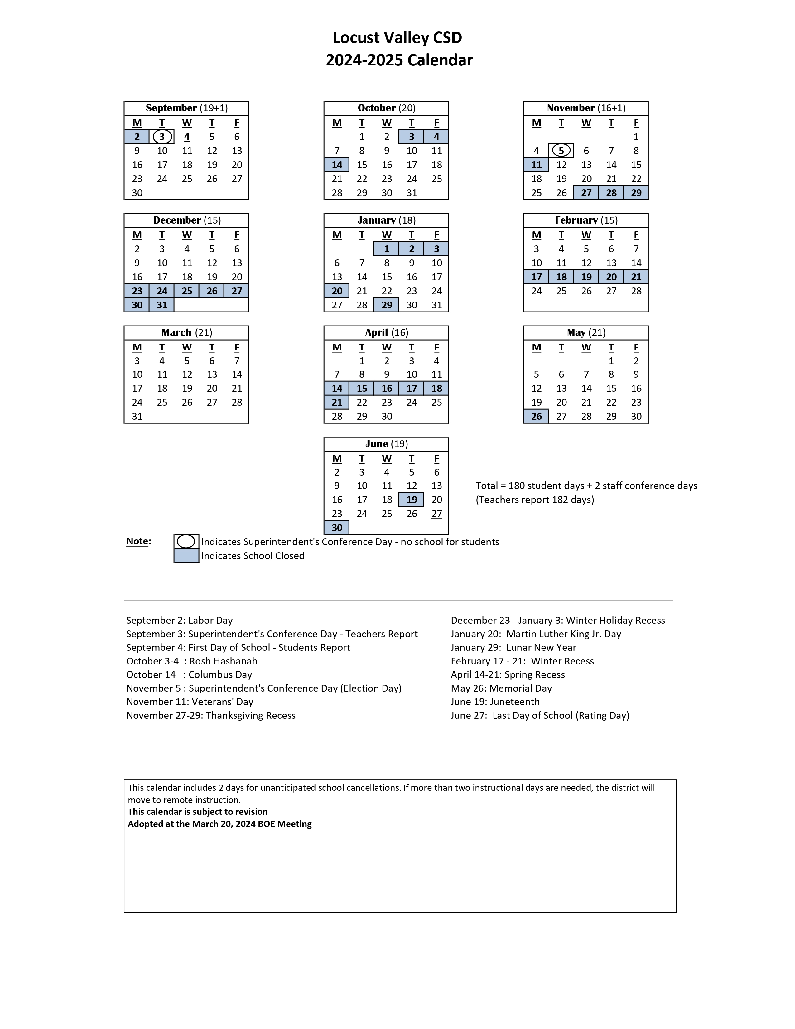 24-25 District Calendar