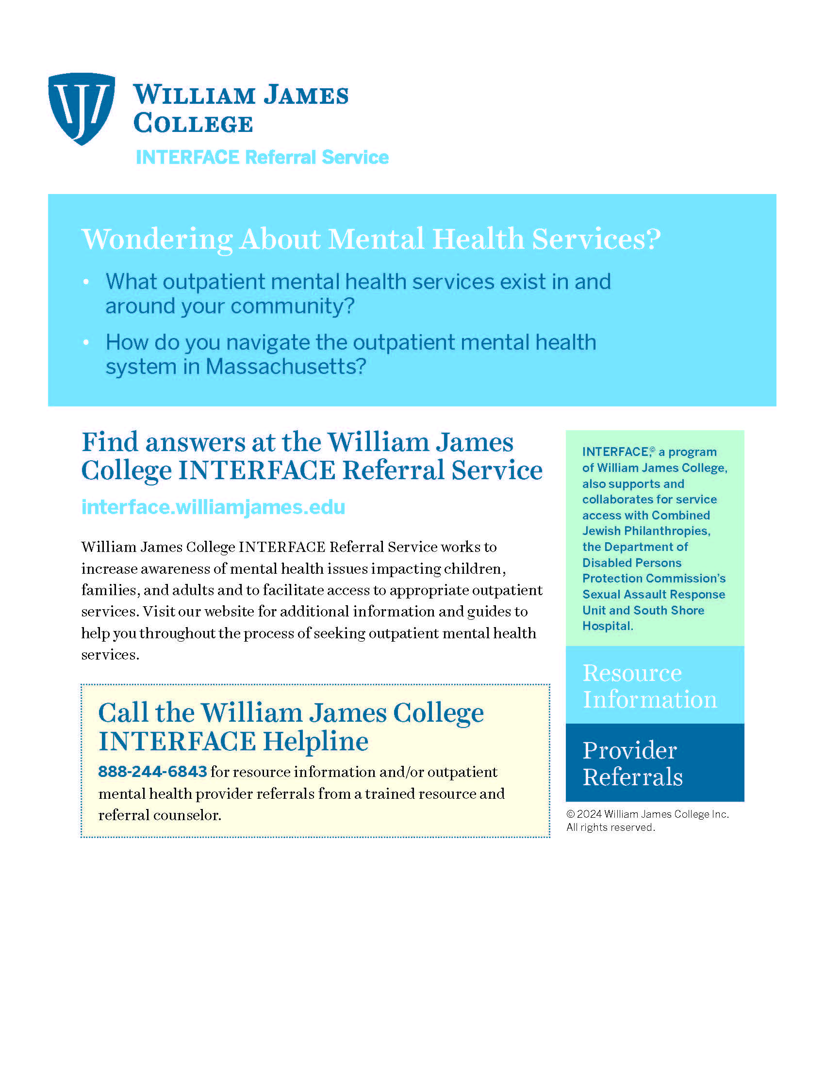 bright blue box at top informational flier